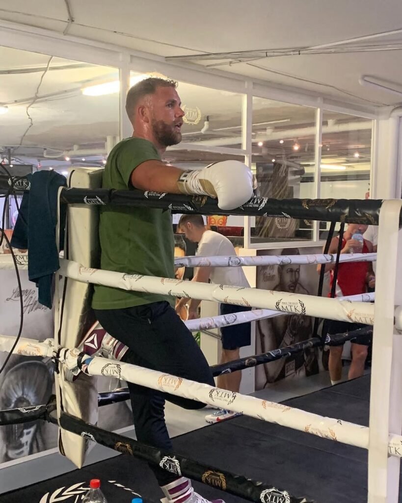 Billy Joe Saunders celebrates WBO middleweight title victory against Andy Lee in Manchester 2015