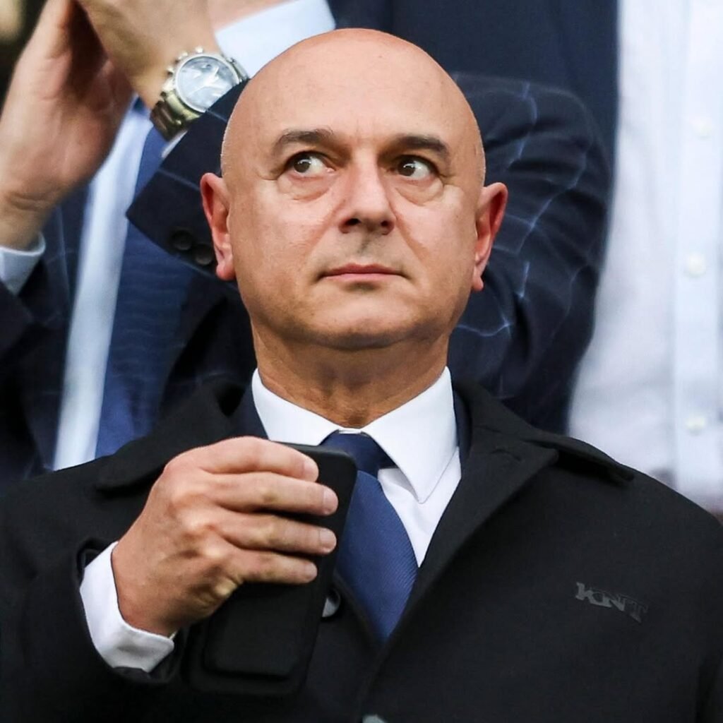 Daniel Levy waves goodbye to Tottenham fans during his final match as chairman